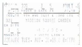 AC/DC Concert Ticket Stub August 30 1988 New York City Madison Square Garden-... - £27.31 GBP