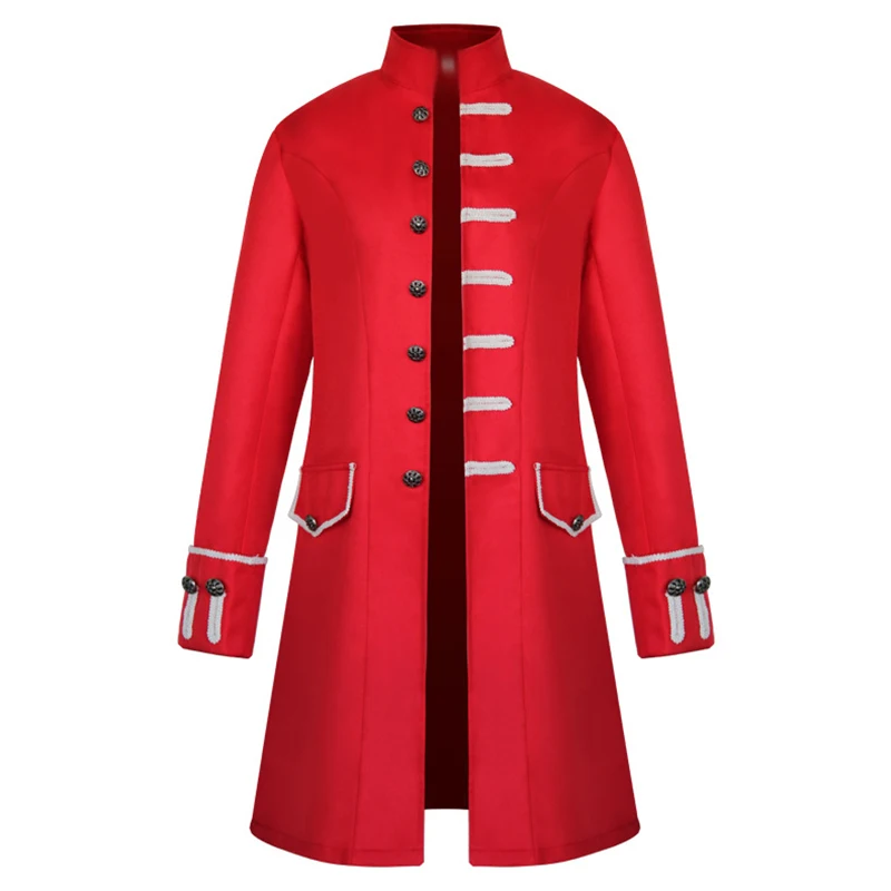 1pcs New Europe  Style Men&#39;s Mid-length Jacket Retro Stand Collar Coat  Cosplay  - £274.49 GBP