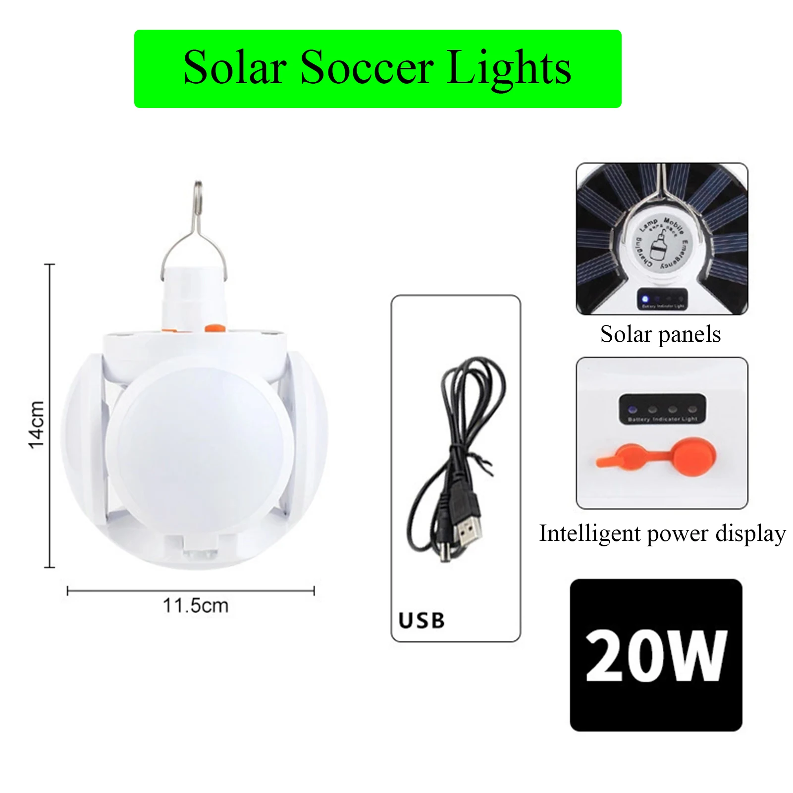 Portable Solar LED Light USB Rechargeable Outdoor Folding Lamp Waterproof Bulb S - £152.01 GBP