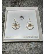 eyecandyla gold Crystal Post Drop earrings Evil Eye Noon Theme NEW NIB - £9.44 GBP