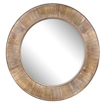 31.5&quot; Round Wall Mirrors Decorative Wood Farmhouse Wall Mirror, Rustic Wall Mirr - £249.00 GBP