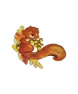 Vintage Diecut Squirrel w Acorn by Autumn Fall Paper Decoration Made in ... - £7.40 GBP