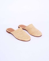 Raffia Shoes , Raffia mules , Handmade Raffia Slippers , Raffia Slides, ... - $65.00