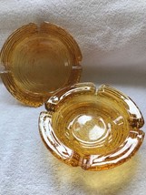 Two Anchor Hocking Soreno Gold Ashtrays-6 1/4” - $27.43 CAD