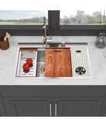 33&quot; Drop-in Kitchen Sink: Stainless Steel Workstation - $6,930.19 MXN