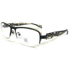 Face a Face Eyeglasses Frames LORIS 1-9247 Black Gold Rectangular 55-18-140 - £74.57 GBP