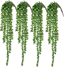 Cewor 4 Pcs. Artificial Succulent Hanging Plant Fake String Of Pearls Wall Home - £32.97 GBP