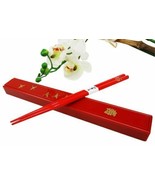 Classy Crane Bird Lacquered Chopstick Set With Travel Storage Case Chops... - $16.39 CAD