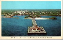 Aerial View of Municipal Recreation Pier on Tampa Bay St Petersburg FL Postcard  - £5.81 GBP