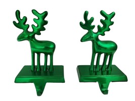 Emerald Green  Christmas Reindeer Deer Stocking Holder Hanger - Heavy UL... - £36.74 GBP