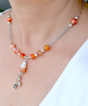 Statement necklace, Free shipping, Gemstone lariat Necklace, Agate Necklace, S17 - £23.17 GBP