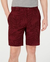 Michael Kors Men&#39;s Performance Stretch Palm-Print Beach Shorts, Chianti, Size:38 - £35.80 GBP