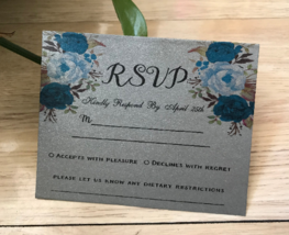 50pieces RSVP cards with pirnting,Laser cut Thank You Cards,Announcement... - $32.00