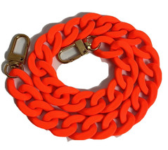 Acrylic Chain Link Strap, Neon Orange, Length 43 cm - $24.60