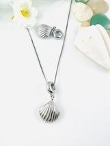 Sterling Silver 925 Sea Shell Ocean Travel Pendant And 45CM Box Chain Necklace - £23.92 GBP