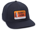 BANNER &amp; OAK MADE FOR OUT THERE ALPINE NAVY BLUE FLAT BILL SNAPBACK HAT ... - £17.40 GBP