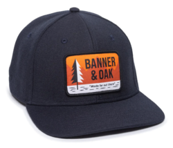 Banner &amp; Oak Made For Out There Alpine Navy Blue Flat Bill Snapback Hat Cap Mens - £17.48 GBP
