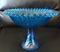 LRG Vintage Blue Carnival Compote - £43.95 GBP