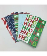 Paper Sack Bag Treat Christmas Party Favor Bags Set Of 9 Holiday Festive... - £11.79 GBP