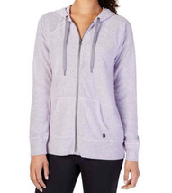 allbrand365 designer Womens Activewear Zip Hoodie,Frosted Lavender Size Small - £59.62 GBP