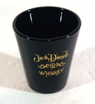 SHOT GLASS JACK DANIELS WHISKEY BLACK Shotglass 2&quot; Gold Logo Lettering - £3.66 GBP