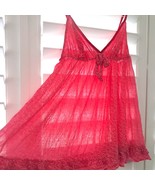 Victoria&#39;s Secret babydoll lingerie sz M Medium pink hearts sheer y2k Vi... - €21,51 EUR