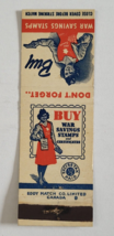 WW2 WAR SAVINGS STAMPS ADVERTISING MATCHBOOK WARTIME BONDS CANADA CANADIAN - $19.99