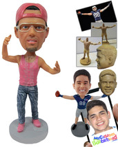 Personalized Bobblehead Stylish Dude Got His Swag On With Stylish Glasses And A  - £72.57 GBP
