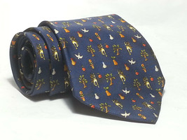 Salvatore Ferragamo Men Dress Silk Tie Neckwear Blue 60&quot; long 3.75&quot; wide - £75.39 GBP