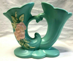 Weller Pottery Art Vase Double Horn Magnolia? Raised Floral Design Uniqu... - £118.48 GBP