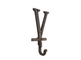 [Pack Of 2] Rustic Copper Cast Iron Letter V Alphabet Wall Hook 6&quot;&quot; - £35.92 GBP