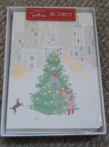 NIOP Box 16 Christmas Cards Tree Dog City Scape Holiday Hallmark Seasons - $16.99