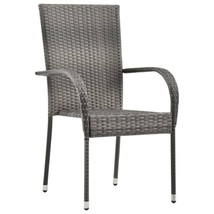 Outdoor Garden Balcony Patio Poly Rattan Stackable Dining Chairs Seats 2... - £75.31 GBP+