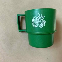 Vintage Tupperware Green Dove Stackable Plastic Mug Camping Hiking Nostalgic  - £7.43 GBP