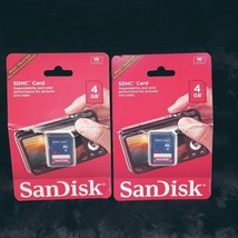 2 NIP SanDisk SDHC Cards 4 GB Memory Cards Digital Camera, Computer, Etc... - $17.15