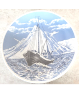 Vintage Porsgrund Norway Fishing Boat Plate Home Decor Wall Hanging - $18.70