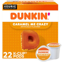 DUNKIN&#39; DONUTS COFFEE CARAMEL ME CRAZY KCUPS 22CT - $23.44