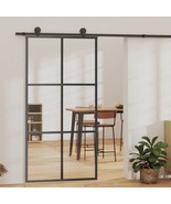 vidaXL Sliding Door ESG Glass 40.2x80.7 Black Frame Heavy Duty Smooth Op... - €326,54 EUR