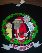 Funny Rick &amp; Morty Happy Holiday Christmas T-Shirt Xl New w/ Tag - £15.73 GBP