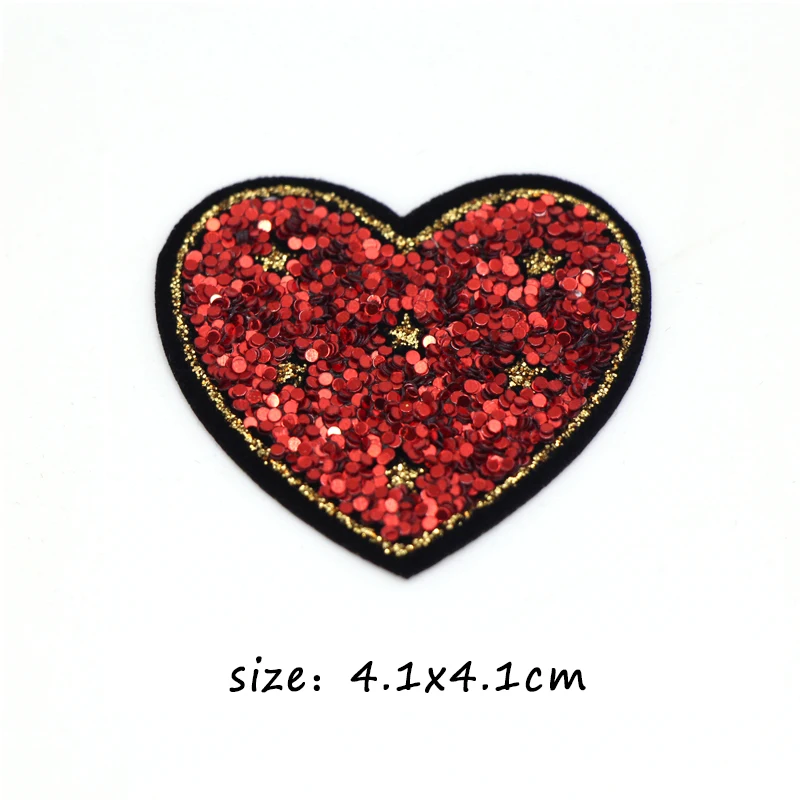 10Pcs Love Sequin Iron-On Patches for Kids &amp; Women Clothing – Heart Badges - $18.00