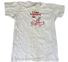 VTG 80s Camp Kiwanis '82 T-Shirt Grunge Distressed White/Red XL FOTL - $48.95