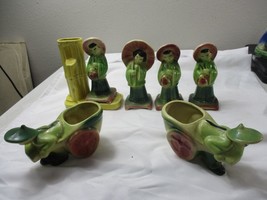 6 Vintage USA Asian Planter Lot Shawnee figures - £42.67 GBP