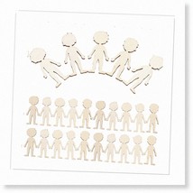 Wooden Wonder People DIY Kit - 50pcs Unfinished Boy Cutouts for Creative Project - $26.72