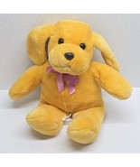 Plush Ceations Inc. Vintage 1993 Yellow Dog Pink Bow 16&quot; Plush - $820.38 MXN
