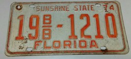 1974 ORIGINAL FLORIDA AUTO LICENSE PLATE 19BB-1210 SUNSHINE STATE VINTAGE - $29.55