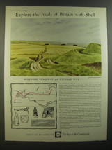 1964 Shell Oil Ad - art by David Gentleman - Berkshire Ridgeway, Icknield Way - £14.53 GBP