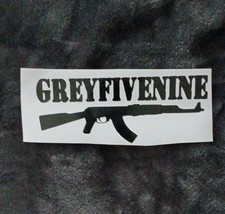 Grey Five Nine Rifle Vinyl Decal | Underground Rap Sticker for Laptop, Car - $93.10 MXN+