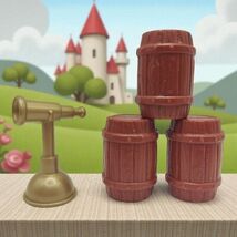 Fisher Price Great Adventures 3 Brown Barrels Western Town &amp; Telescope L... - $24.24