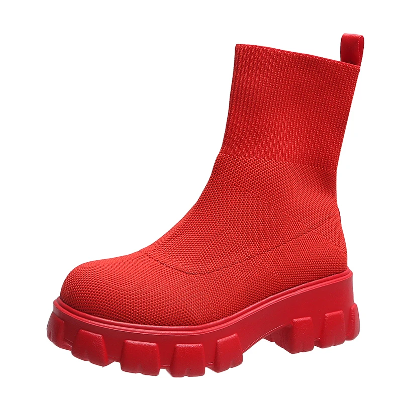 2024  Platform Black Ankle Boots for Women Short   Shoes Women Heels Platform Sh - £179.16 GBP
