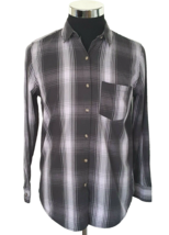 New with Tags Universal Thread Shirt Mens Size S Black Gray Plaid Button... - $21.78